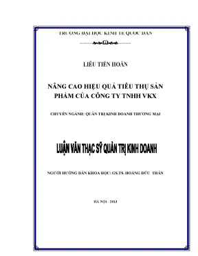 Nâng Cao Hiệu Quả Tiêu Thụ Sản Phẩm Tại Công Ty TNHH VKX