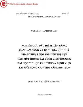 Nghiên Cứu Kết Quả Phẫu Thuật Nội Soi Điều Trị Hẹp Van