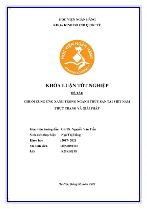 Chuỗi Cung Ứng Xanh Trong Ngành Thủy Sản Việt Nam: Thực