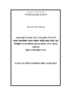 Giáo Dục Năng Lực Văn Hóa Ứng Xử Học Đường Cho Sinh Viên 