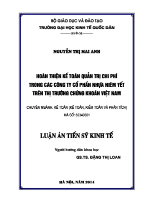 Cải tiến kế toán quản trị chi phí cho công ty cổ phần