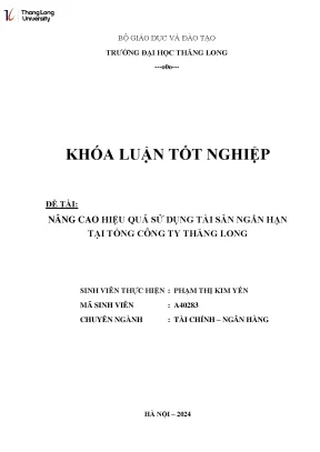 Nâng Cao Hiệu Quả Sử Dụng Tài Sản Ngắn Hạn Tại Tổng Công