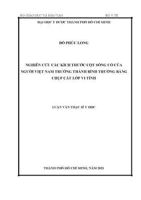 Nghiên Cứu Kích Thước Cột Sống Cổ Người Việt Nam Trưởng