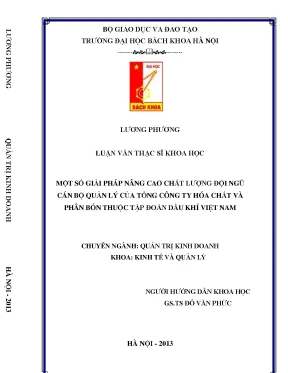 Giải Pháp Nâng Cao Chất Lượng Đội Ngũ Cán Bộ Quản Lý Tại