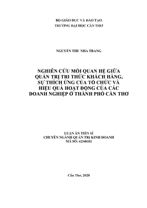 Nghiên Cứu Mối Quan Hệ Giữa Quản Trị Tri Thức Khách Hàng