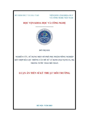 Nghiên Cứu Xử Lý Kim Loại Nặng Fe, Mn Trong Nước Thải Mỏ