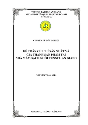 Kế Toán Chi Phí Sản Xuất và Giá Thành Sản Phẩm Tại Nhà 
