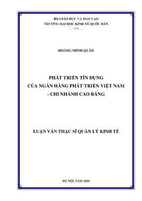 Phát Triển Tín Dụng Ngân Hàng Phát Triển Việt Nam Tại