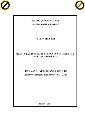 Quản lý đầu tư công hiệu quả từ ngân sách nhà nước tại