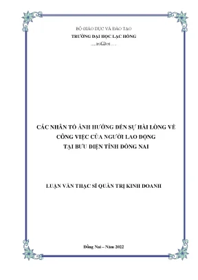 Các Nhân Tố Ảnh Hưởng Đến Sự Hài Lòng Của Người Lao Động