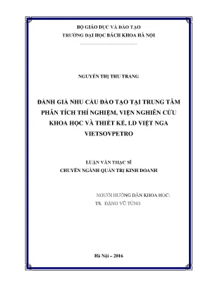 Đánh Giá Nhu Cầu Đào Tạo Tại Trung Tâm Phân Tích Thí Nghiệm