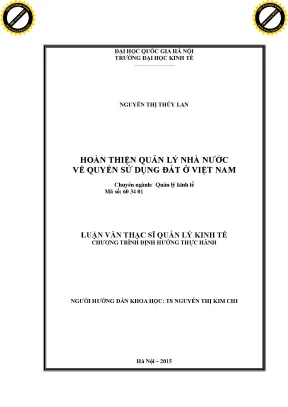 Quản Lý Nhà Nước Về Quyền Sử Dụng Đất Ở Việt Nam: Thực