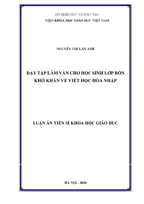 Khó Khăn Trong Dạy Tập Làm Văn Cho Học Sinh Lớp Bốn Học 