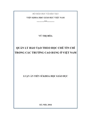 Quản Lý Đào Tạo Theo Học Chế Tín Chỉ Tại Các Trường Cao