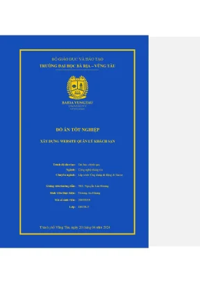 Đồ Án Tốt Nghiệp: Xây Dựng Website Quản Lý Khách Sạn Tại