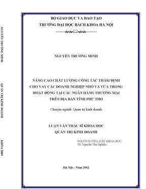 Nâng cao chất lượng thẩm định cho vay doanh nghiệp nhỏ