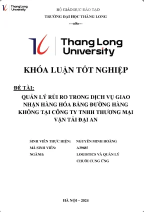 Quản Lý Rủi Ro Trong Dịch Vụ Giao Nhận Hàng Hóa Bằng 