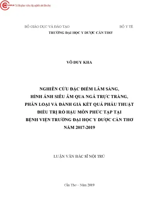 Nghiên Cứu Đặc Điểm Lâm Sàng và Kết Quả Phẫu Thuật Điều