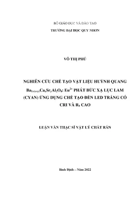 Nghiên cứu vật liệu huỳnh quang Ba1-xCaxSryAl2O4:Eu2+