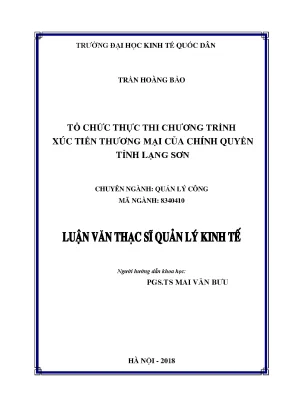 Tổ Chức Thực Thi Chương Trình Xúc Tiến Thương Mại Tại