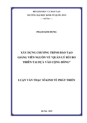 Chương Trình Đào Tạo Giảng Viên Quản Lý Rủi Ro Thiên Tai 