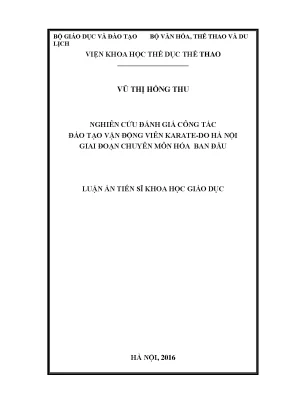 Đánh Giá Đào Tạo Vận Động Viên Karate-Do Tại Hà Nội