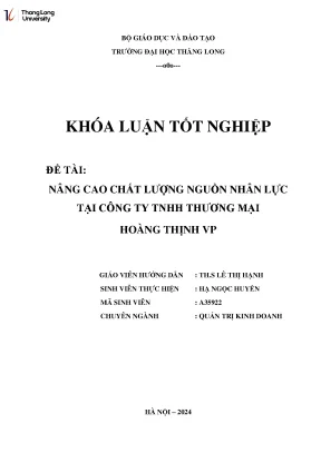 Nâng Cao Chất Lượng Nguồn Nhân Lực Tại Công Ty TNHH