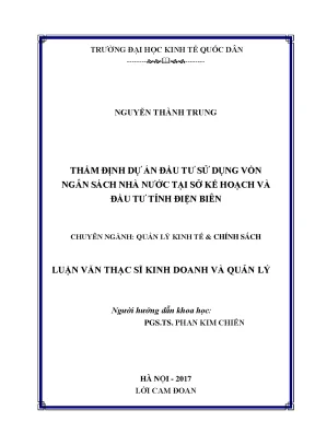 Thẩm Định Dự Án Đầu Tư Sử Dụng Vốn Ngân Sách Nhà Nước