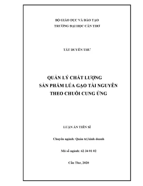 Quản Lý Chất Lượng Lúa Gạo Tài Nguyên Theo Chuỗi Cung Ứng