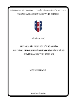 Hiệu Quả Tín Dụng Đối Với Hộ Nghèo Tại Ngân Hàng Chính