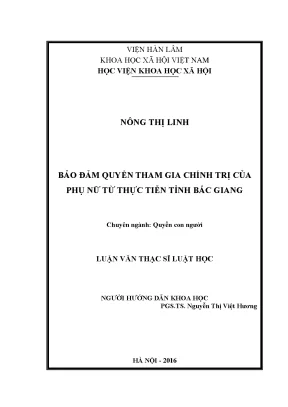 Bảo Đảm Quyền Tham Gia Chính Trị Của Phụ Nữ Tại Bắc Giang