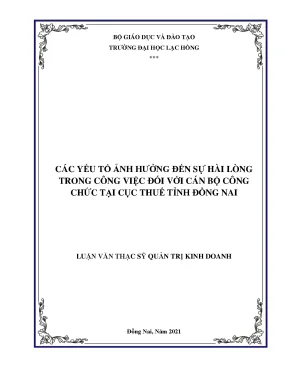 Yếu Tố Ảnh Hưởng Đến Sự Hài Lòng Trong Công Việc Cán Bộ