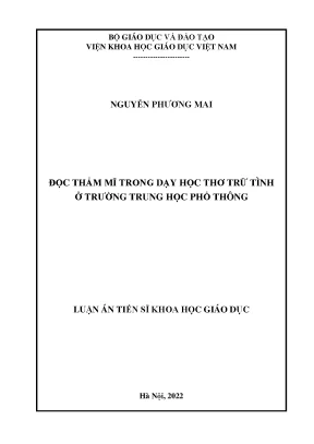 Nghiên Cứu Đọc Thẩm Mỹ Trong Dạy Học Thơ Trữ Tình Ở 