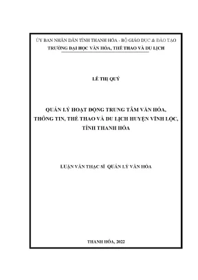 Quản Lý Hoạt Động Trung Tâm Văn Hóa, Thông Tin, Thể Thao 