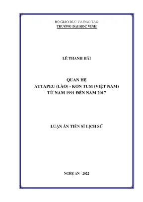 Nghiên Cứu Quan Hệ Giữa Attapeu (Lào) và Kon Tum (Việt