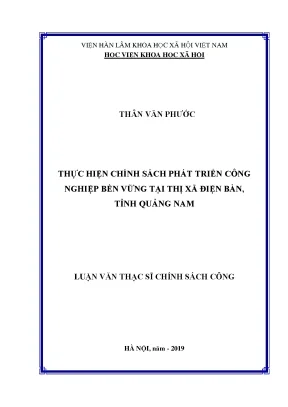 Chính Sách Phát Triển Công Nghiệp Bền Vững Tại Thị Xã