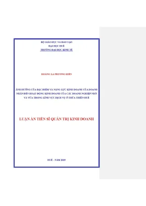 Ảnh Hưởng Của Đặc Điểm Và Năng Lực Kinh Doanh Đến Hoạt