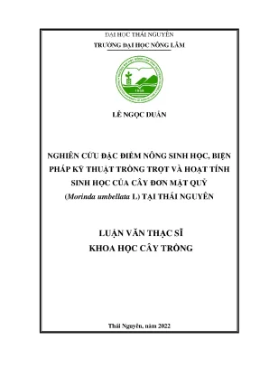 Nghiên Cứu Đặc Điểm Sinh Học và Kỹ Thuật Trồng Cây Đơn