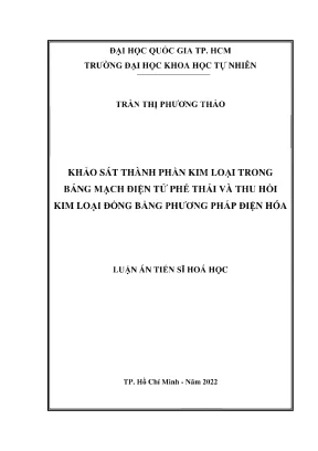 Khảo Sát Thành Phần Kim Loại Trong Bảng Mạch Điện Tủ Phế
