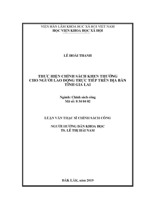 Chính Sách Khen Thưởng Cho Người Lao Động Tại Gia Lai: