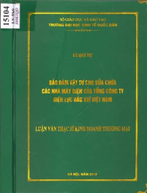 Nghiên Cứu Về Bảo Đảm Vật Tư Cho Sửa Chữa Các Nhà Máy