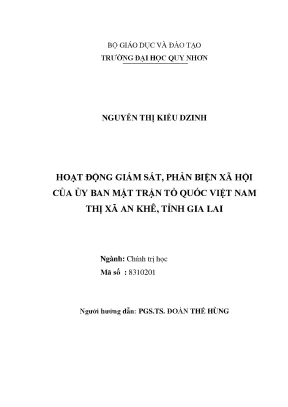 Hoạt Động Giám Sát và Phản Biện Xã Hội của Ủy Ban Mặt
