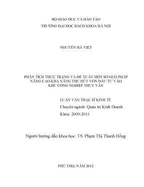 Giải Pháp Nâng Cao Khả Năng Thu Hút Vốn Đầu Tư Vào Khu