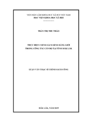 Thực hiện chính sách bình đẳng giới trong công tác cán
