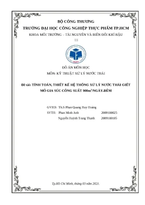 Thiết kế hệ thống xử lý nước thải giết mổ gia súc công