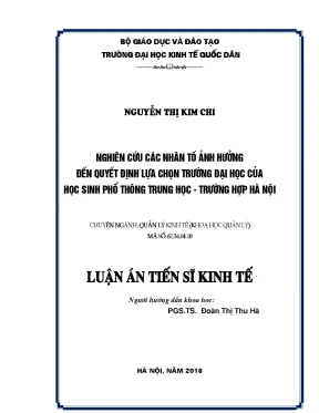 Nghiên Cứu Các Nhân Tố Ảnh Hưởng Đến Quyết Định Lựa Chọn