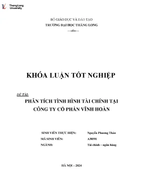 Phân Tích Tình Hình Tài Chính Tại Công Ty Cổ Phần Vĩnh Hoàn