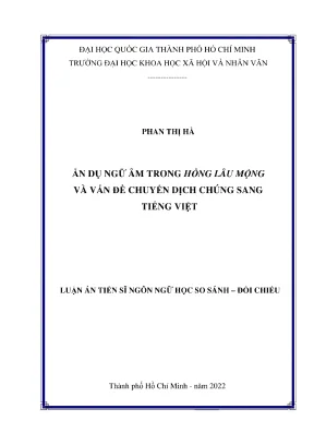 Nghiên Cứu Ẩn Dụ Ngữ Âm Trong Hồng Lâu Mộng Và Ván Đè