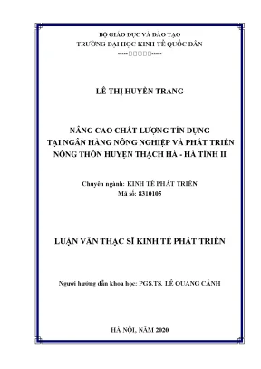 Nâng Cao Chất Lượng Tín Dụng Tại Ngân Hàng Nông Nghiệp