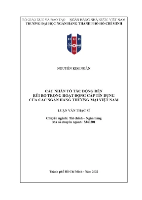 Những Nhân Tố Ảnh Hưởng Đến Rủi Ro Cấp Tín Dụng Tại Ngân